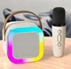 Мини-детское караоке K12 с беспроводным микрофоном и динамиком, Bluetooth колонка с LED-подсветкой - изображение 1