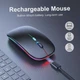 Беспроводная мышь с аккумулятором Bluetooth + 2.4GHz, бесшумная, оптическая, LED-подсветка, 1600 DPI - изображение 7
