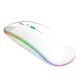 Беспроводная мышь Bluetooth + USB адаптер 2.4Ghz с RGB подсветкой, оптическая, аккумуляторная, белая - изображение 2