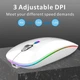 Беспроводная мышь Bluetooth + USB адаптер 2.4Ghz с RGB подсветкой, оптическая, аккумуляторная, белая - изображение 3