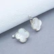 Серьги Белый клевер 13 мм в стиле Van cleef медицинский сплав серебристые - изображение 2