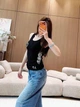 Жіноча майка в рубчик CHROME HEARTS Anagram top Розмір M Чорний - зображення 3