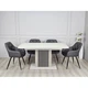 Стол обеденный раскладной в гостиную, кухню CASANDRA S/A MAX 160(210)x90 Intarsio шелковый камень / антрацит (ламинированная ДСП) - изображение 4