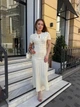 Ажурна сукня міді з текстурним верхом One size Молочна (009069) - зображення 1