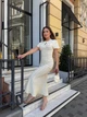 Ажурна сукня міді з текстурним верхом One size Молочна (009069) - зображення 6