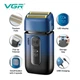 Електробритва VGR V-362 Blue акумуляторна - чоловічий шейвер IPX6 для сухого та вологого гоління, тример, USB, 7500 об/хв - зображення 2