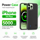 Чохол-зарядка Power Case для iPhone 14 Pro (5000 mAh) Чорний - зображення 2