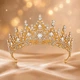 Корона з кристалами та стрічка Birthday Queen — набір для дня народження, тіара для іменинниці, святковий аксесуар для фотосесії та вечірки, золотистий (136123205) - зображення 3