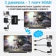 HDMI комутатор Addap HVS-10 3x1, перемикач HDMI 3 в 1, switch для відеосигналу 4K 60Hz, HDMI 2.0, HDCP 2.2, пульт ДК - зображення 8
