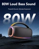 Портативная колонка 80 Вт, водонепроницаемая IPX7 уличная с RGB подсветкой - изображение 2