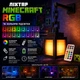Піксельний, Настінний RGB Ліхтар-Нічник з ланцюгом Майнкрафт Minecraft, Пультом Управління та 16 Кольорами Підсвічування з USB Заряджання на Акумуляторі - зображення 2