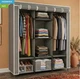 Тканевый шкаф для вещей HCX Storage Wardrobe, с металлическим каркасом, складной с 3 секциями на 12 полок - изображение 3