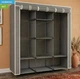 Тканевый шкаф для вещей HCX Storage Wardrobe, с металлическим каркасом, складной с 3 секциями на 12 полок - изображение 5