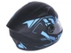 Шолом для мотоцикла, скутера 557 Blue Flower TTG інтеграл (чорний із синім, One Size 54-61 см) - зображення 2