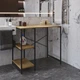 Стелаж полку Бафрум 405 Ferrum-decor для пральної машини 90x101x60,5 Чорний метал ДСП Дуб Артезіан 16 мм (BED40507) - зображення 1