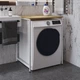 Стеллаж полка Бафрум 401 Ferrum-decor для стиральной машины 90x70,5x60,5 Белый металл ДСП Дуб Артизан 16 мм (BED40115) - изображение 4