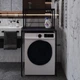 Стелаж полку Бафрум 402 Ferrum-decor для пральної машини 133,5x70,5x60,5 Чорний метал ДСП Каштан Арвадонна 16 мм (BED42203) - зображення 1