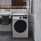 Стелаж полку Бафрум 401 Ferrum-decor для пральної машини 90x70,5x60,5 Чорний метал ДСП Бетон 16 мм (BED40100) - зображення 2
