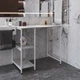 Стелаж полку Бафрум 405 Ferrum-decor для пральної машини 90x101x60,5 Білий метал ДСП Бетон 16 мм (BED40508) - зображення 3