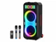 Портативна акустична система ZXX-1510 400W (2х10" динаміки) з Bluetooth, LED-підсвічуванням та 2 бездротовими мікрофонами, автономна караоке-колонка - зображення 1