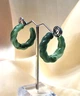 Жіночі сережки Кільця акрилові jewelry Зелені - зображення 2