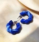 Жіночі сережки Кручені кільця Акрил jewelry Сині - зображення 2