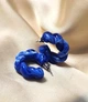 Жіночі сережки Кручені кільця Акрил jewelry Сині - зображення 9