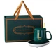 Чашка керамическая Lucky на платформе с подогревом с крышкой и ложкой 380ml Green (3_05627) - изображение 2