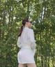 Жіночий літній костюм сорочка та шорти Honey Fashion Accessories М молочний (6-95) - зображення 8