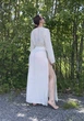 Літня пляжна сукня максі з мереживом та глибоким вирізом Honey Fashion Accessories М молочний (6-96) - зображення 7