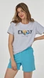 Піжама жіноча Ellen Enjoy lpk 2970/22/05 M сірий/блакитний - зображення 1