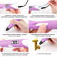 3D-Ручки набір для дітей початківців з LCD-дисплеєм 3D Pen 2 блакитна 3 метрів різнобарвного пластику + 10 шт Рожевий - зображення 6