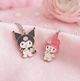 Кулоны парные My Melody и Kuromi на цепочке, подвески для пары милые аниме Sanrio, стиль kawaii - изображение 1