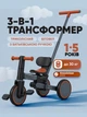 Триколісний велосипед з батьківською ручкою керування EL CAMINO ME 1202 FOLDI Graphite - зображення 1