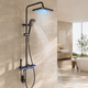 Душевая система со смесителем Faucet CRH-8921 металл LED подсветка гидроэнергетика верхний и ручной душ настенный - изображение 5