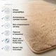 Коврик для ванной комнаты прорезиненный противоскользящий M Beige 100 * 60 см ковер в ванную на резиновой основе мягкий микрофибра антискользящий бежевый - изображение 2