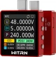 Цифровий USB Тестер WITRN K2 INA237 4-48V 0-6A (10A max) 240W PD3.1 Display 1.54" порти 3хTypeC Red (44923) - зображення 1