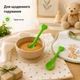 Набор детских ложечек для кормления Курносики: Пластиковые ложки для первого прикорма малышей, 2 шт., зелёные - изображение 3