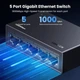 Коммутатор сетевой UGREEN 5-портовый Gigabit Ethernet Switch RJ45 Black (CM833) - изображение 3