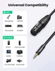 Микрофонный кабель Ugreen jack 3.5 мм - XLR для микрофона Microphone Cable 1 м Black (AV182) - изображение 2