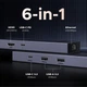 USB-концентратор UGREEN Revodok Pro 6in1 USB C Hub Gigabit Ethernet Adapter with 4K 60Hz HDMI, 100W PD 10Gbps USB A & C Gray (CM828) - зображення 2