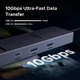 USB-концентратор UGREEN Revodok Pro 6in1 USB C Hub Gigabit Ethernet Adapter with 4K 60Hz HDMI, 100W PD 10Gbps USB A & C Gray (CM828) - зображення 4
