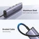USB-концентратор UGREEN USB C Hub Ethernet гигабитный сетевой адаптер USB C с портом RJ45 LAN Grey (CM475) - изображение 6