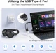 Перехідник розгалужувач Ugreen магнітний кабель USB C Splitter 1 in 2 Out Dual USB C для навушників PD 60 W Black (CM821) - зображення 2