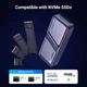 Зовнішній корпус для жорсткого диска UGREEN 40Gbps M.2 NVMe Enclosure with Cooling Fan, Anti-Drop SSD Enclosure Grey (CM642) - зображення 5
