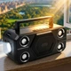 Компактна стерео колонка Bluetooth з тримачем для смартфона акустична система з RGB-підсвічуванням та сонячною батареєю (PD5013) - зображення 2