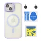Чохол Premium TPU+PC+Metal Stand Case with MagSafe and Camera Lenses для iPhone 15 Purple - изображение 2