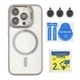 Чохол Premium TPU+PC+Metal Stand Case with MagSafe and Camera Lenses для iPhone 15 Pro Grey - зображення 2