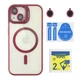 Чохол Premium TPU+PC+Metal Stand Case with MagSafe and Camera Lenses для iPhone 15 Plum - изображение 2