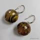 Сережки из натурального камня Арбузный Кварц с огранкой цвет желто-коричневый с розовым (05031059) - изображение 2